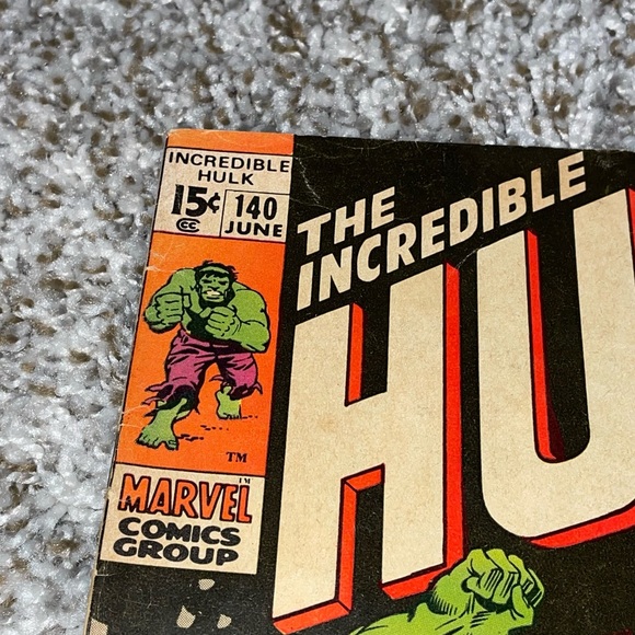 VINTAGE 1971 MARVEL THE INCREDIBLE HULK 1st App Jarella Bronze Age Comic #140 - Picture 3 of 9